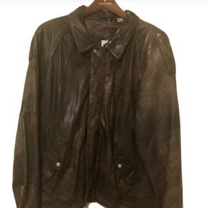 Vintage flight bomber Alan Michael’s men’s brown leather bomber coat 40R medium